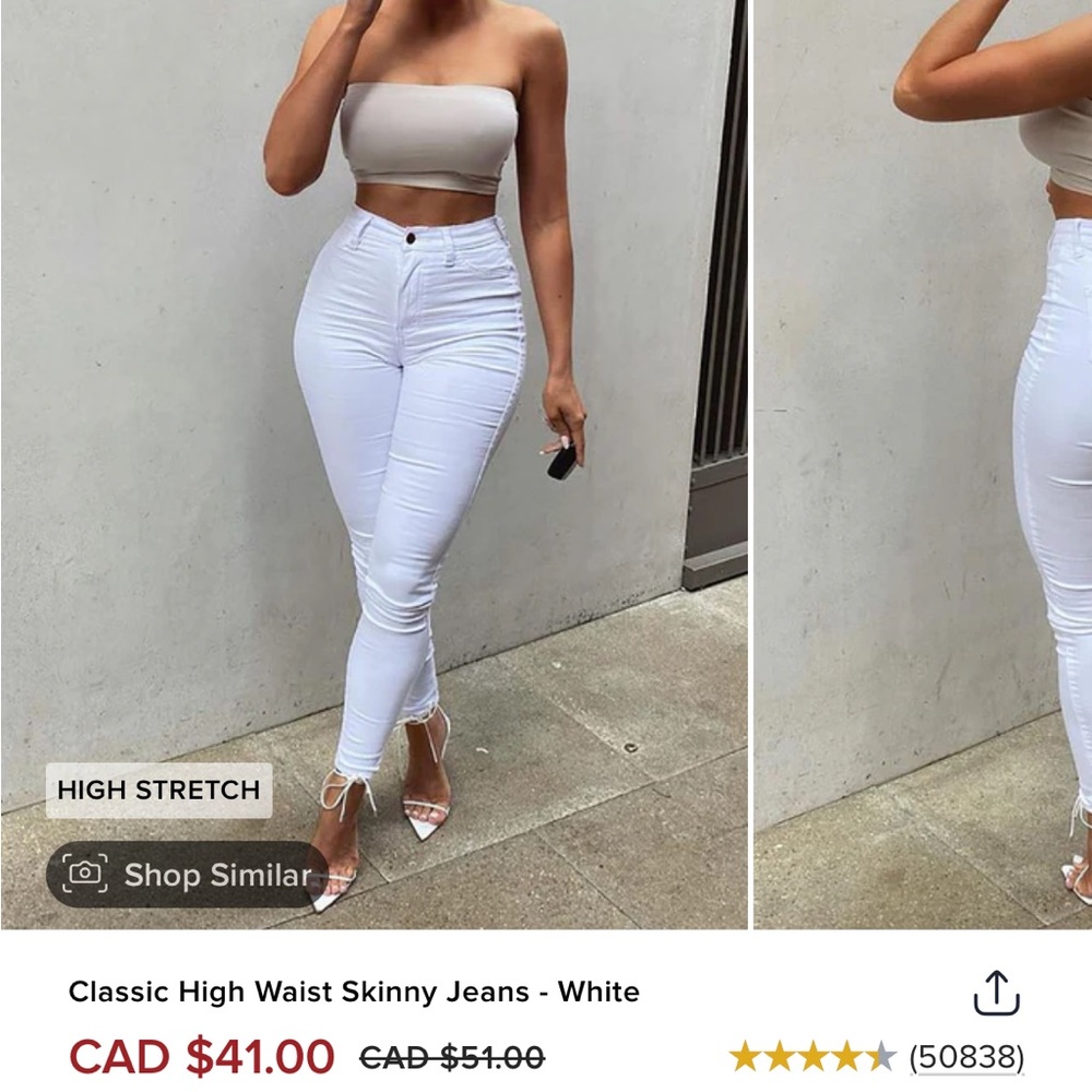 Fashion nova size 5 White High Waist Skinny Jeans
